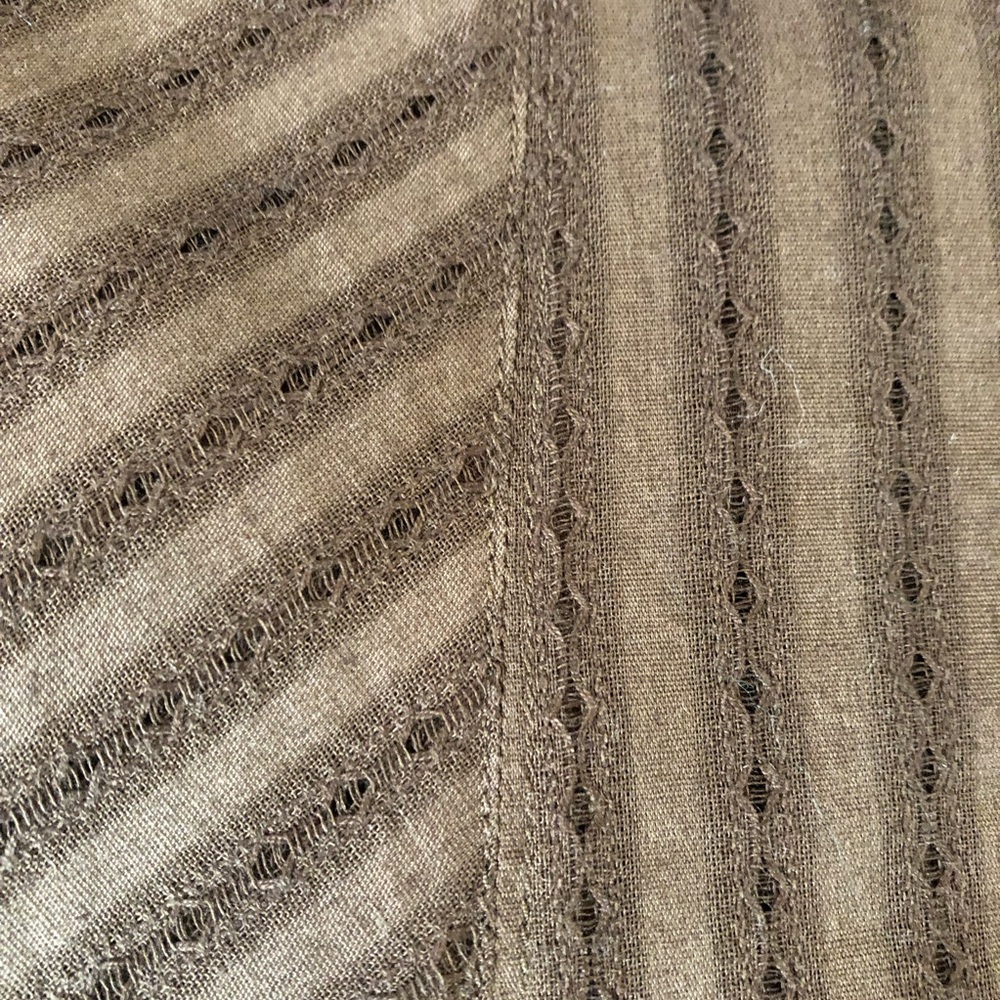 Talbots Brown Cotton Striped Lace maxi skirt lined side hidden zipper Size 2P - Picture 4 of 8